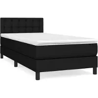 vidaXL Lit boxspring avec matelas noir 100x200 cm tissu