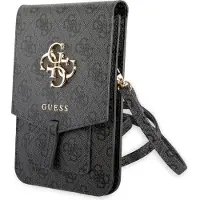 GUESS Pu Metal Logo Phone Bag 4g Gris