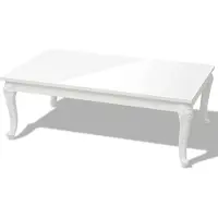 The Living Store Table basse 115×65×42 cm blanc brillant