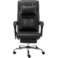 The Living Store Chaise de bureau de massage Noir Similicuir