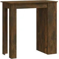 The Living Store Table de bar avec étagère Chêne fumé 102x50x103,5cm Matériau dérivé du bois