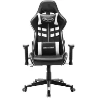 The Living Store Chaise de jeu noir et blanc similicuir