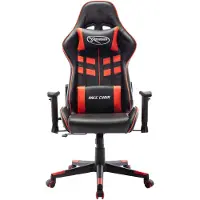 The Living Store Chaise de jeu noir et rouge similicuir