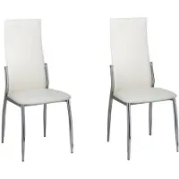 The Living Store Chaise de salle à manger 2 pcs. Blanc Similicuir