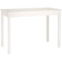 The Living Store Table de salle à manger blanche 110x55x75 cm pin massif