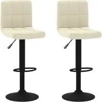 The Living Store Barhocker 2 Stk. Crème Samt