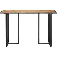 The Living Store Table de salle à manger 120 cm Bois de manguier rugueux