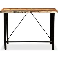 The Living Store Table de bar en vieux bois massif 120x60x107 cm