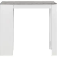 The Living Store Table de bar avec étagère blanc 110x50x103 cm