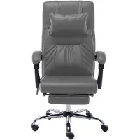 The Living Store Chaise de bureau de massage Anthracite similicuir