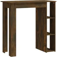 The Living Store Table de bar avec étagère chêne fumé 102x50x103,5 cm bois composite