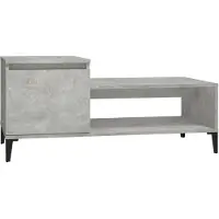 The Living Store Table basse gris béton 100x50x45 cm Bois composite