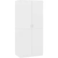 The Living Store Armoire blanche 80x52x180 cm Bois composite