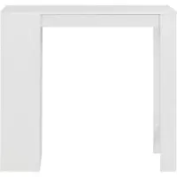 The Living Store Table de bar avec étagère blanc 110x50x103 cm