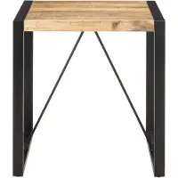 The Living Store Table de salle à manger 70x70x75 cm Bois massif de manguier rugueux