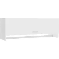 The Living Store Armoire blanche 100x32,5x35 cm Bois composite