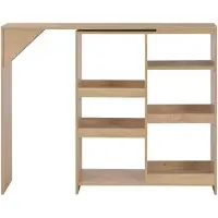 The Living Store Table de bar avec étagère mobile Chêne brun 138x39x110 cm