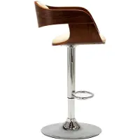 The Living Store Tabouret de bar blanc crème Bois courbé et similicuir