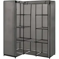 The Living Store Eckkleiderschrank Grau 130 x 87 x 169 cm
