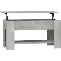 The Living Store Table basse gris béton 101x49x52 cm Bois composite