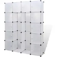 The Living Store Armoire modulaire avec 14 compartiments Blanc 37x146x180,5 cm