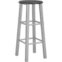The Living Store Tabouret de bar 2 pcs. MDF argent