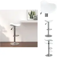 vidaXL Tabouret de bar blanc Acier chromé et similicuir - Tabouret de bar