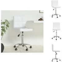 vidaXL Chaise de bureau pivotante Blanc similicuir - Chaises de bureau