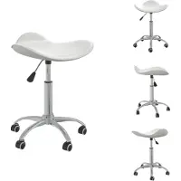 vidaXL Chaise de bureau Blanc Similicuir - Chaises de bureau
