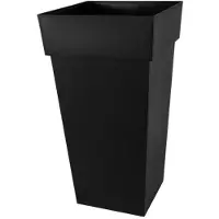 Eda Pot de Plante Carré en Plastique EDA 13639 Anthracite Gris - 43,3 x 43,3 x 80 cm