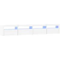 vidaXL Armoire TV avec lampes LED blanc 240x35x40 cm