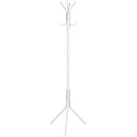 Kip LA PENDERIE PORTANT A VETEMENTS PORTE MANTEAU PORTE VETEMENT 8 PATERES EN METAL BLANC 48X48X170CM
