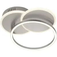 JUST LIGHT Plafonnier LED, anneaux mobiles, argent, L 50 cm