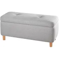 Hannah Home , Rocio - Light Grey, pouf, gris clair, 100 x 41 x 45 cm