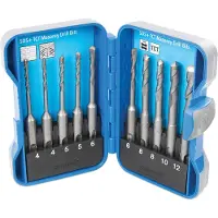 Silverline Jeu de 10 mèches TCT à maçonnerie SDS Plus - Jeu de 10 mèches, 4 - 12 mm