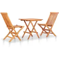 vidaXL ensemble bistro 3 pièces Ensemble bistro pliant en bois massif de teck