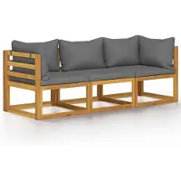 vidaXL Canapé de jardin 3 places avec revêtement en bois massif d'acacia