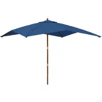 vidaXL Parasol avec mât en bois bleu azur 300x300x273 cm