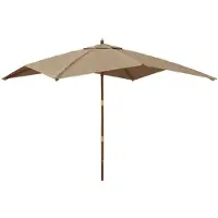 vidaXL Parasol avec mât en bois Taupe 300x300x273 cm