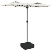 vidaXL Double parasol blanc sable 316x145 cm