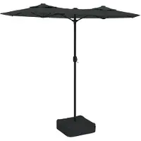 vidaXL Parasol double avec lampes LED Anthracite 316x145 cm