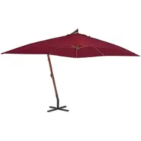 vidaXL Parapluie avec mât en bois 400x300 cm rouge bordeaux
