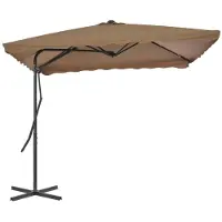 vidaXL Parasol avec mât en acier 250x250 cm Taupe