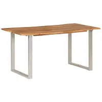 vidaXL Table de salle à manger 154x80x76 cm en bois massif d'acacia