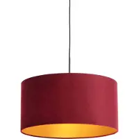 QAZQA Suspension avec abat-jour en velours rouge avec or 50 cm - Combi