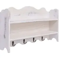 vidaXL Porte-manteau mural Blanc 50x10x30 cm Bois