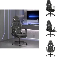 vidaXL Chaise de jeu avec repose-pieds de massage noir camouflage similicuir - chaise de jeu