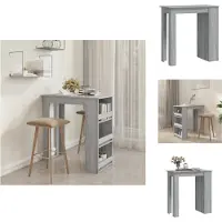 vidaXL Table de bar avec étagère Gris Sonoma 102x50x103,5cm Bois composite - Tables de salle à manger