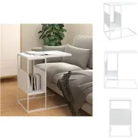 vidaXL Table d'appoint blanche 55x36x59,5 cm Bois composite - Tables basses