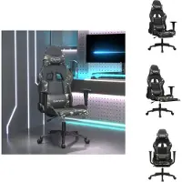vidaXL Chaise de jeu avec repose-pieds de massage noir camouflage similicuir - chaise de jeu